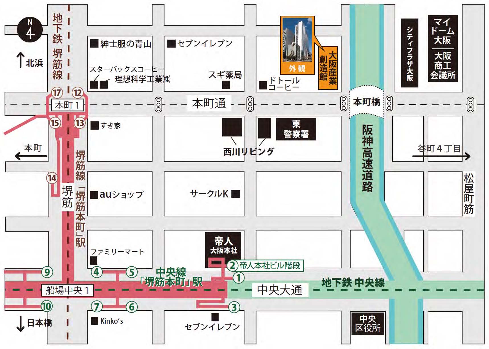 大阪産業創造館地図